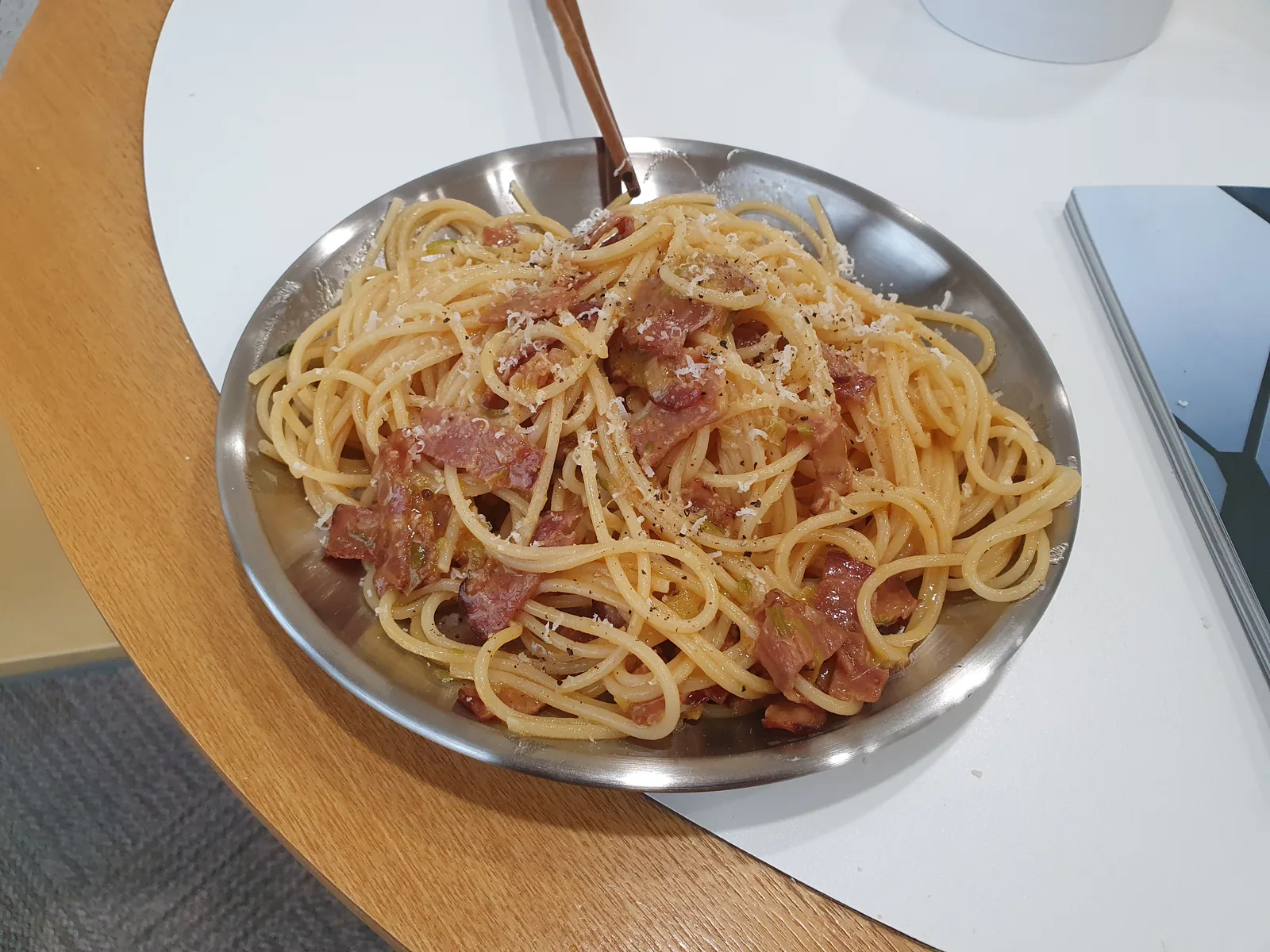 Pasta with bacon
