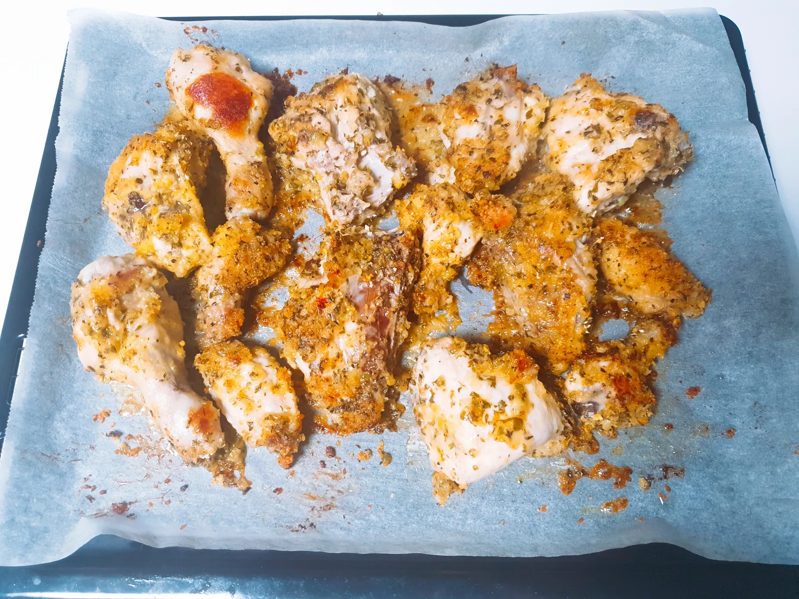 Seasoned chicken before baking