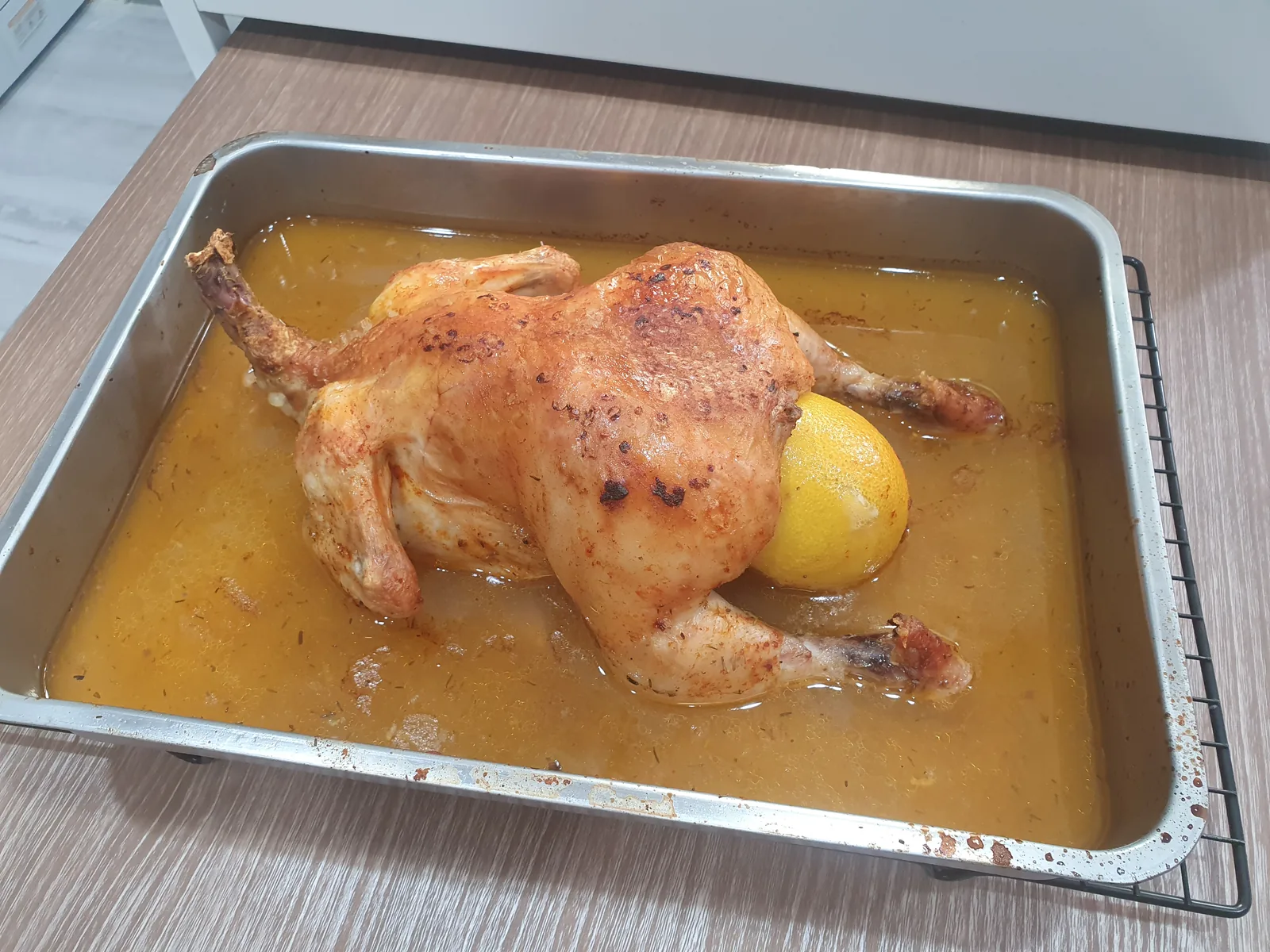 Roast chicken just out of the oven