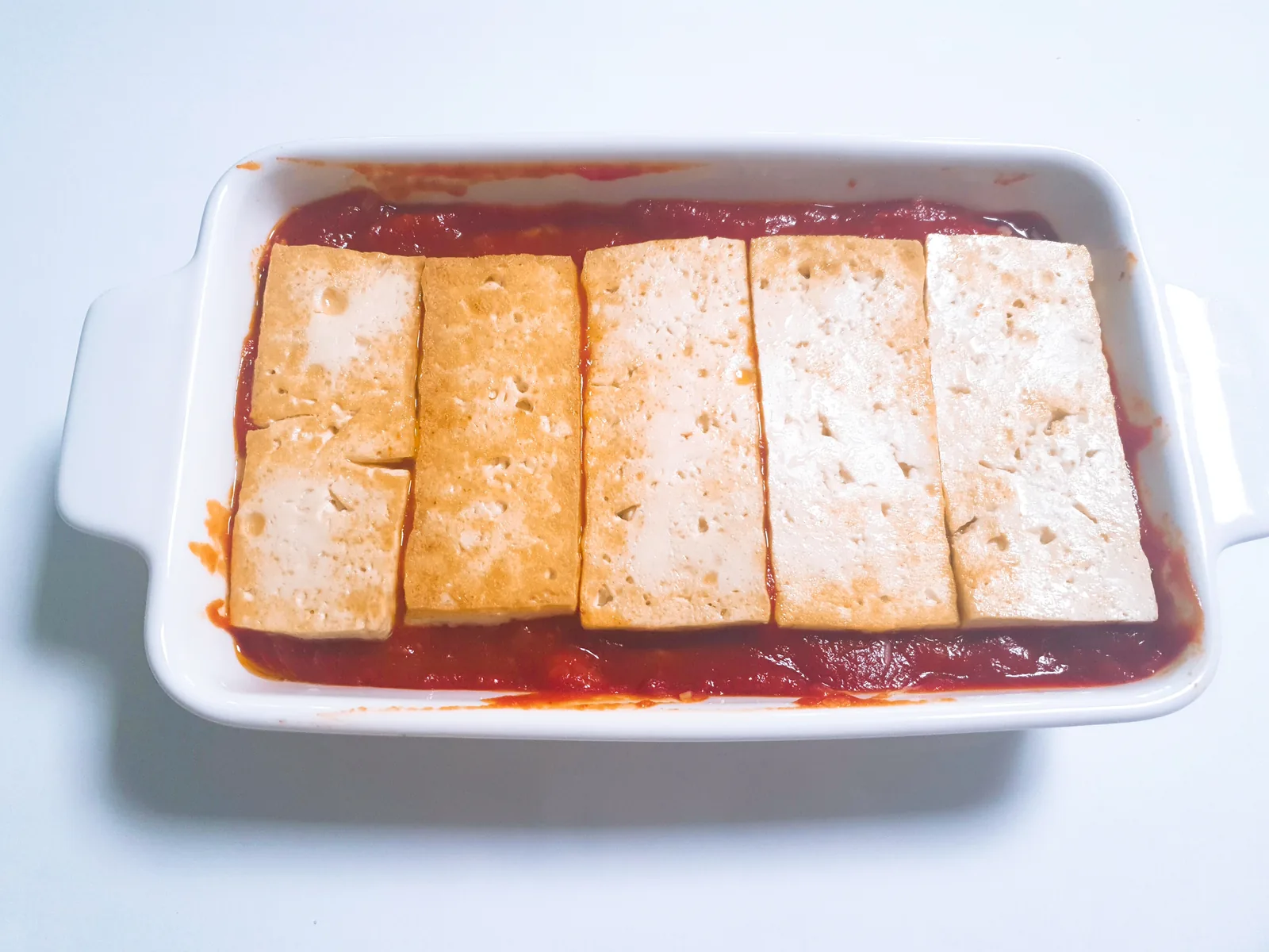 An attempt at lasagna layered with tofu