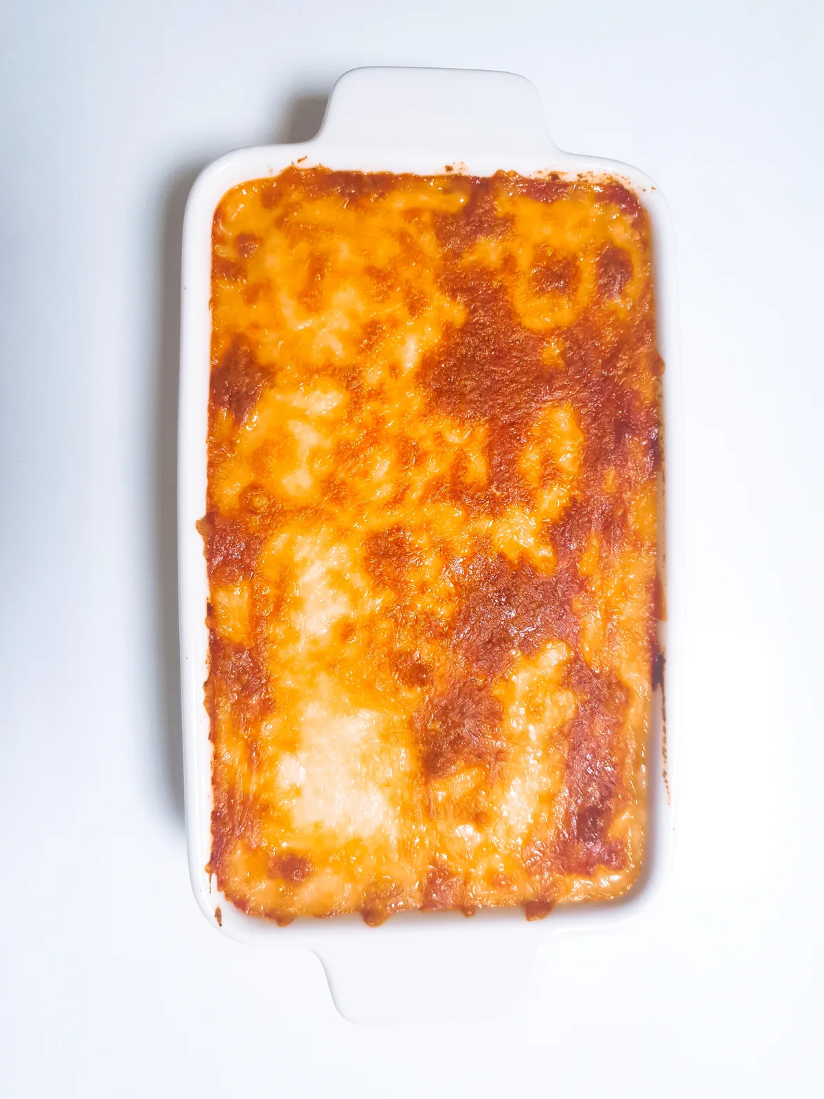 Lasagna baked until the cheese browned