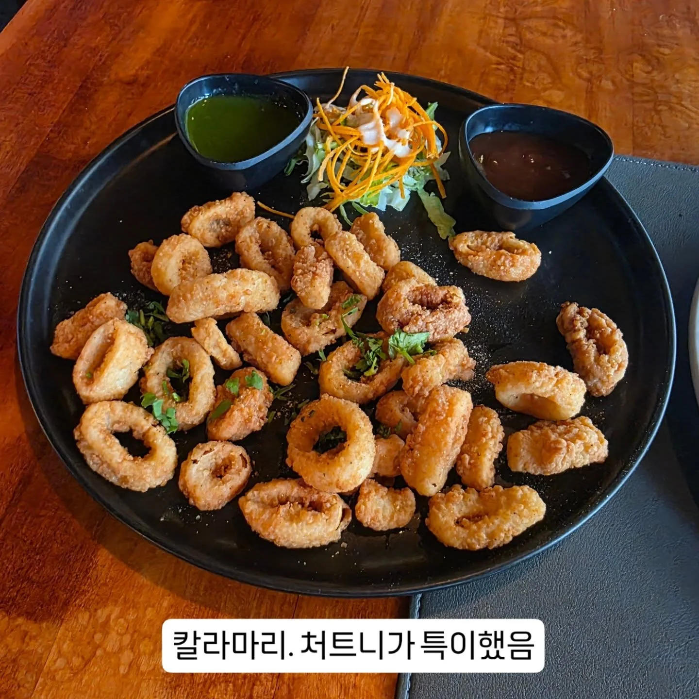 Fried calamari with dipping sauces